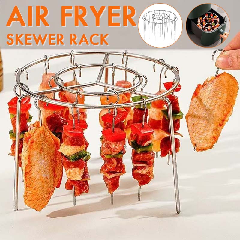 🔥 Air Fryer Skewer Rack | 360 ° jämn matlagning, krispig och saftig! 🍢