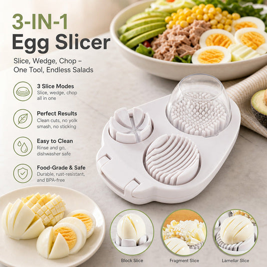 3-i-1 multifunktionell äggskärare och tärnare – perfekt för sallader och garneringar 🥚🔪