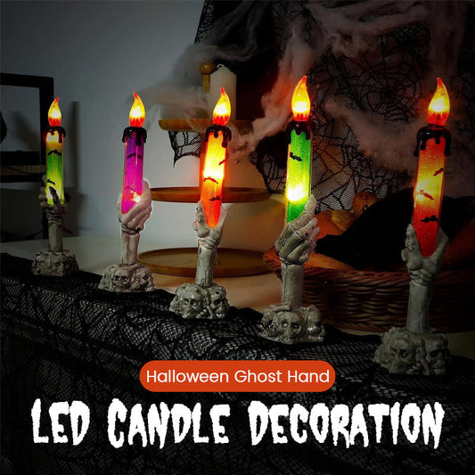 LED candle decoration shaped like a ghost hand for Halloween