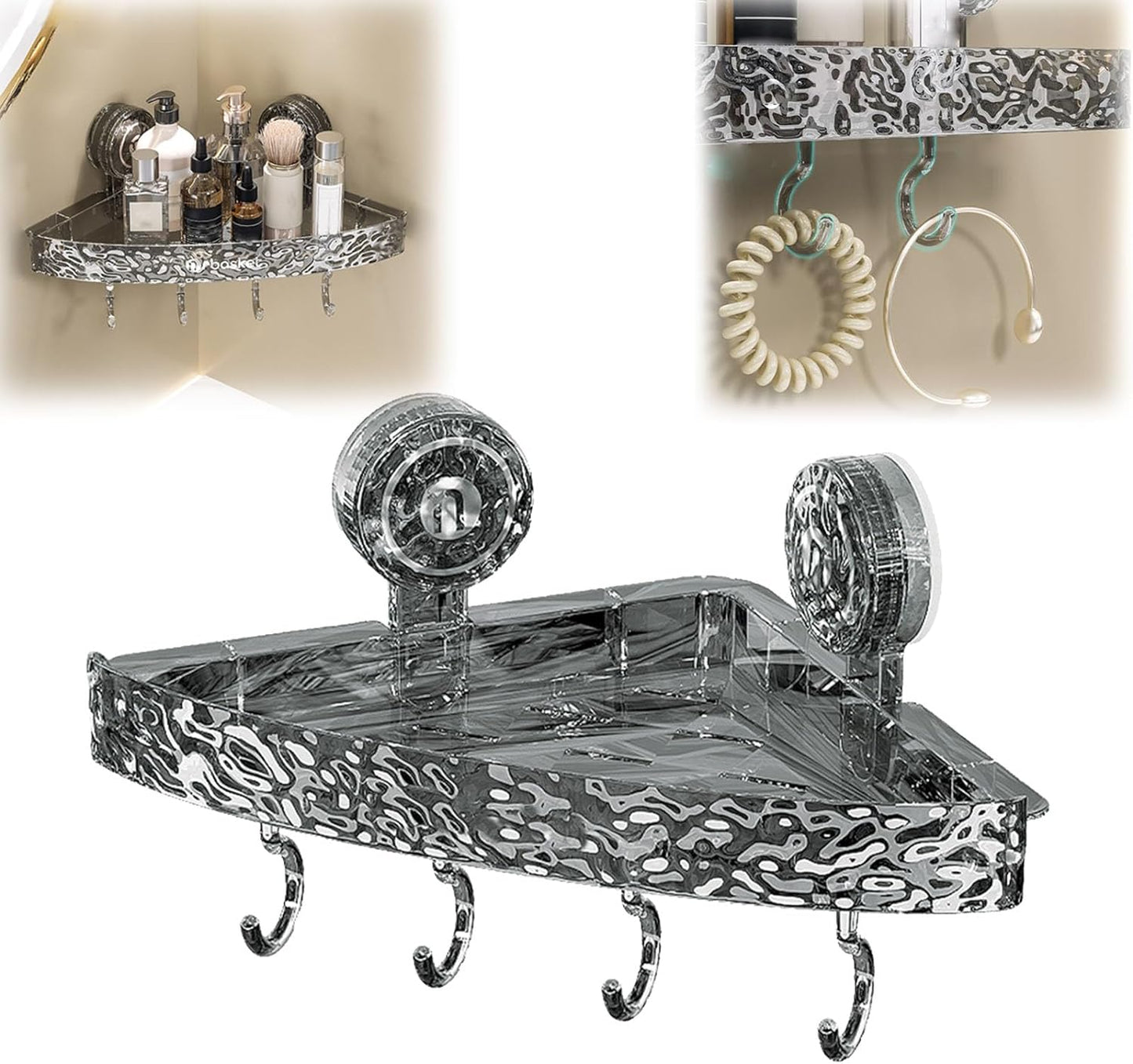 Leichtes, stanzfreies Aufbewahrungsregal im Luxusstil/Suction cup wall-mounted storage rack