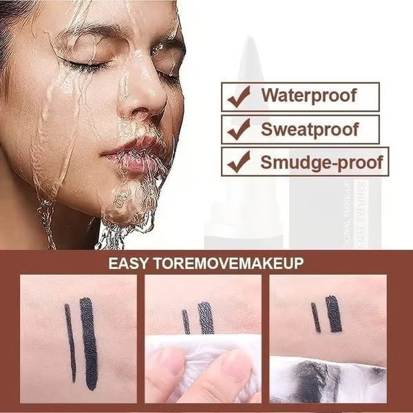 Naturlig svart, långvarig gel-eyeliner, vattentät, naturlig formula, säker och ofarlig, mild och lätt att ta bort.