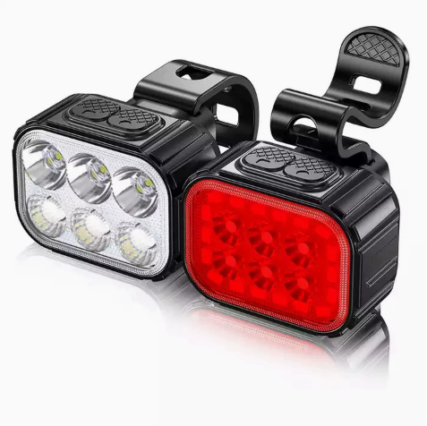 Bright Bicycle Light Front Headlight and Rear Taillight for Mountain Bike Night Riding Safety Warning Cycling Accessories