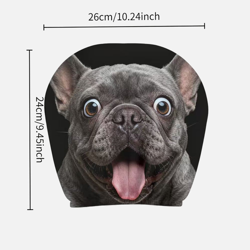 Funny Face Printed Headrest Cover – Car Interior Accessory