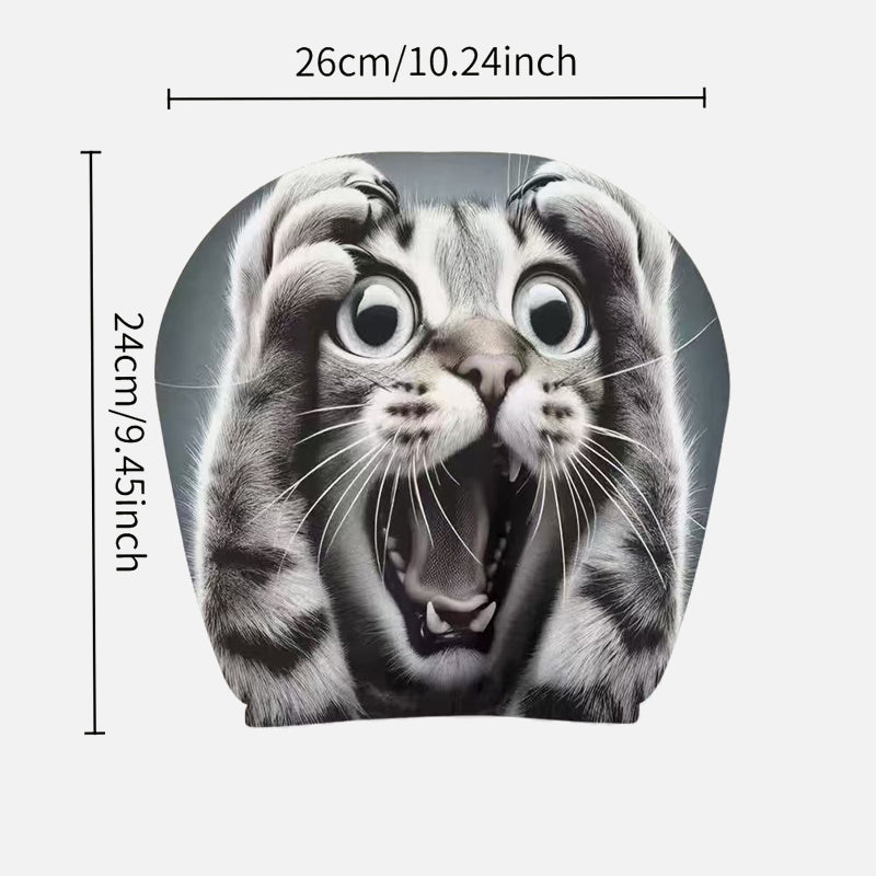 Funny Face Printed Headrest Cover – Car Interior Accessory
