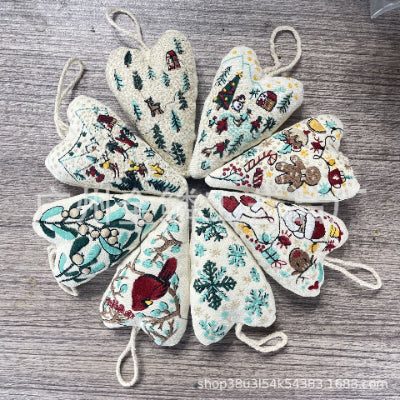 🎅Bästa julklappen💖Handbroderikit "Hjärtformad jultomte - DIY-dekoration för julgran, dörr och present | Inkl. tyg, garn och instruktioner | Perfekt julklapp 2026
