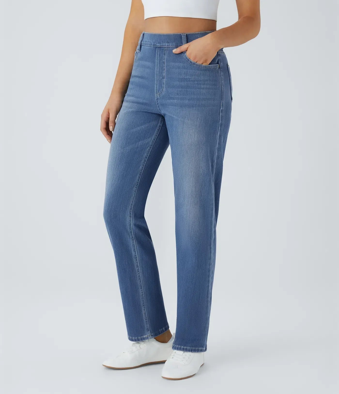 Elastische und bequeme Hose mit hoher Taille