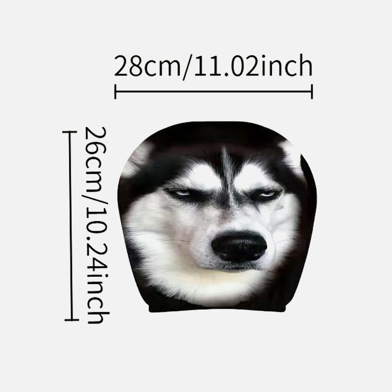 Funny Face Printed Headrest Cover – Car Interior Accessory