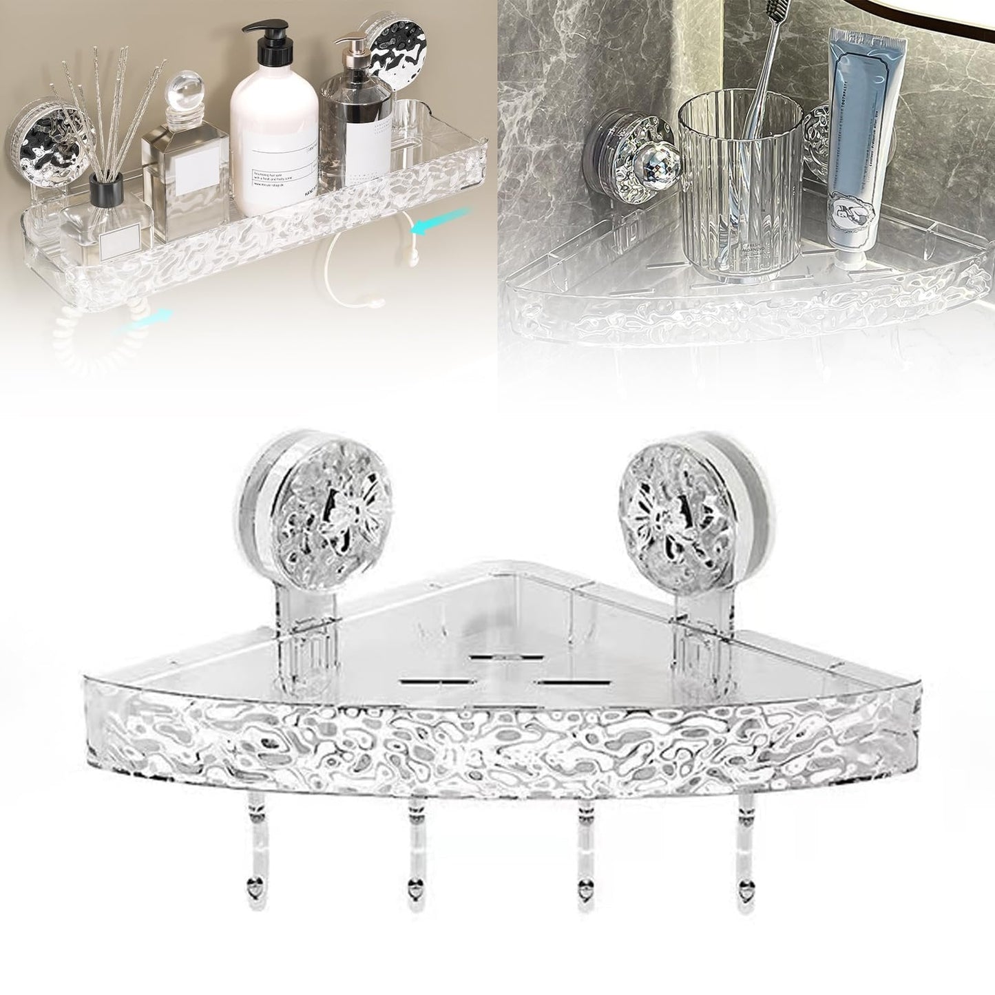 Leichtes, stanzfreies Aufbewahrungsregal im Luxusstil/Suction cup wall-mounted storage rack
