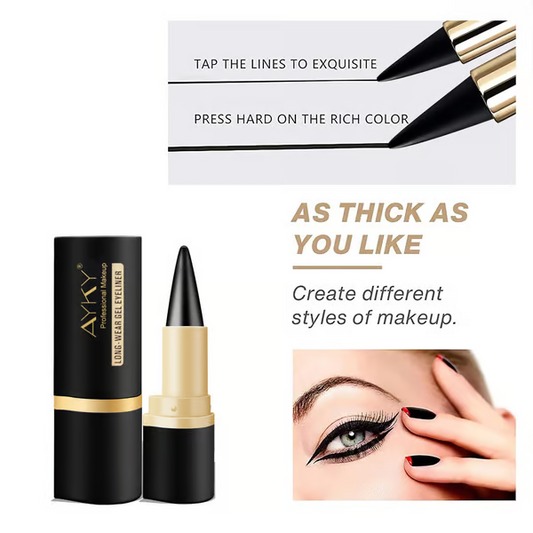 Naturlig svart, långvarig gel-eyeliner, vattentät, naturlig formula, säker och ofarlig, mild och lätt att ta bort.