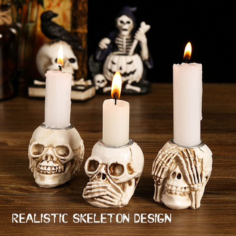 Halloween-Ornament,Ljusstakar I Harts🎃💀