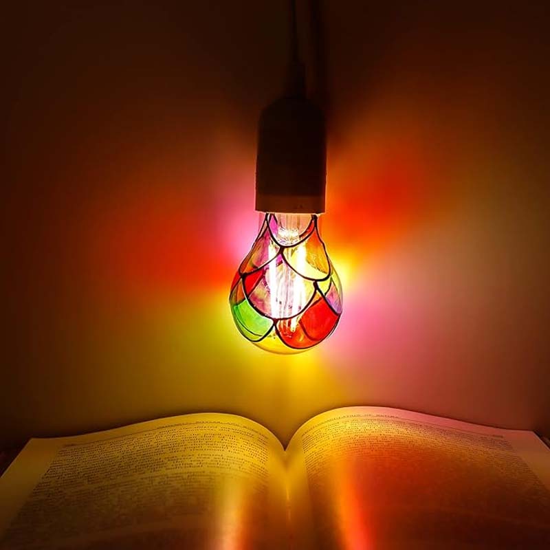 Handmålad DIY färgglad dekorativ glödlampa - festligt varmt LED-ljus 💡🎨