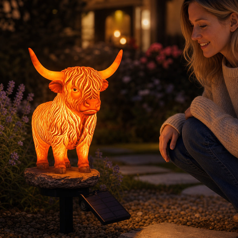 💡🐮 Solar Highland Cow Light