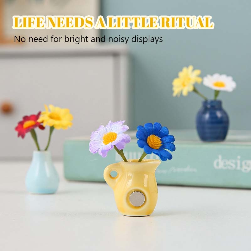 🌼 Keramiska minivaser som kylskåpsmagneter