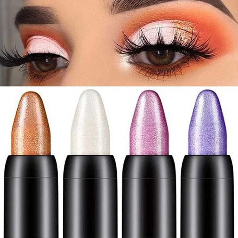 15 Farben Fluoreszierender Lidschattenstift Wasserfester Glitter Eyeshadow Eyeliner