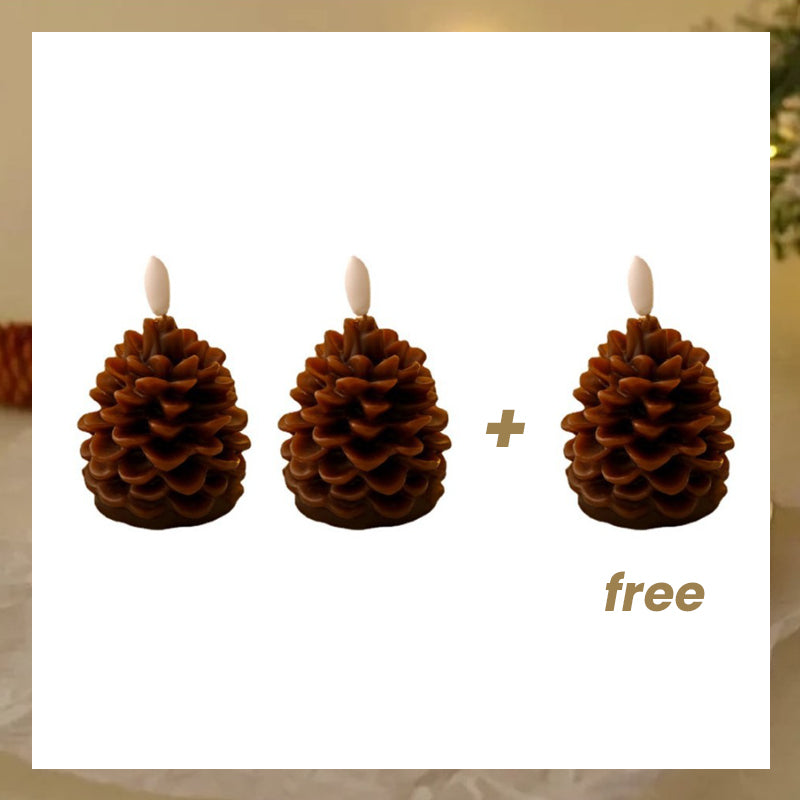 🔥 Flameless Pinecone Candles batteridrivna /🎅2025 Christmas Promos🔥Flameless Pinecone Candles batteridrivna med 6 timmars timer
