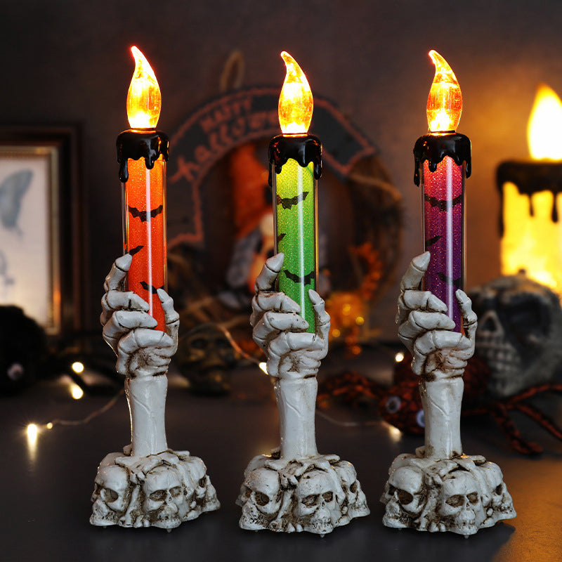 LED candle decoration shaped like a ghost hand for Halloween