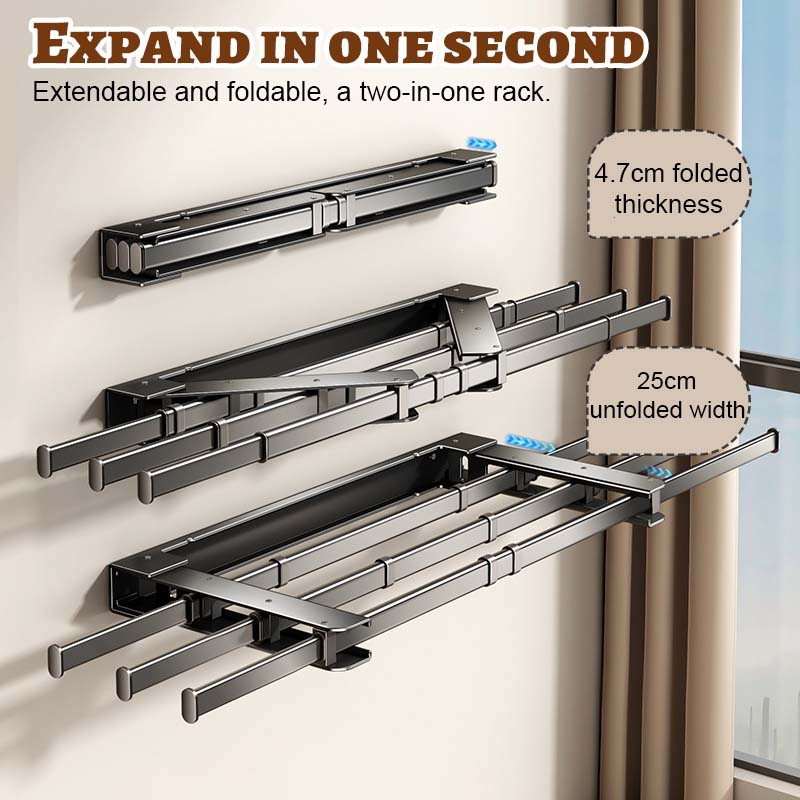 Vikbart justerbart torkställ för kläder 🌤