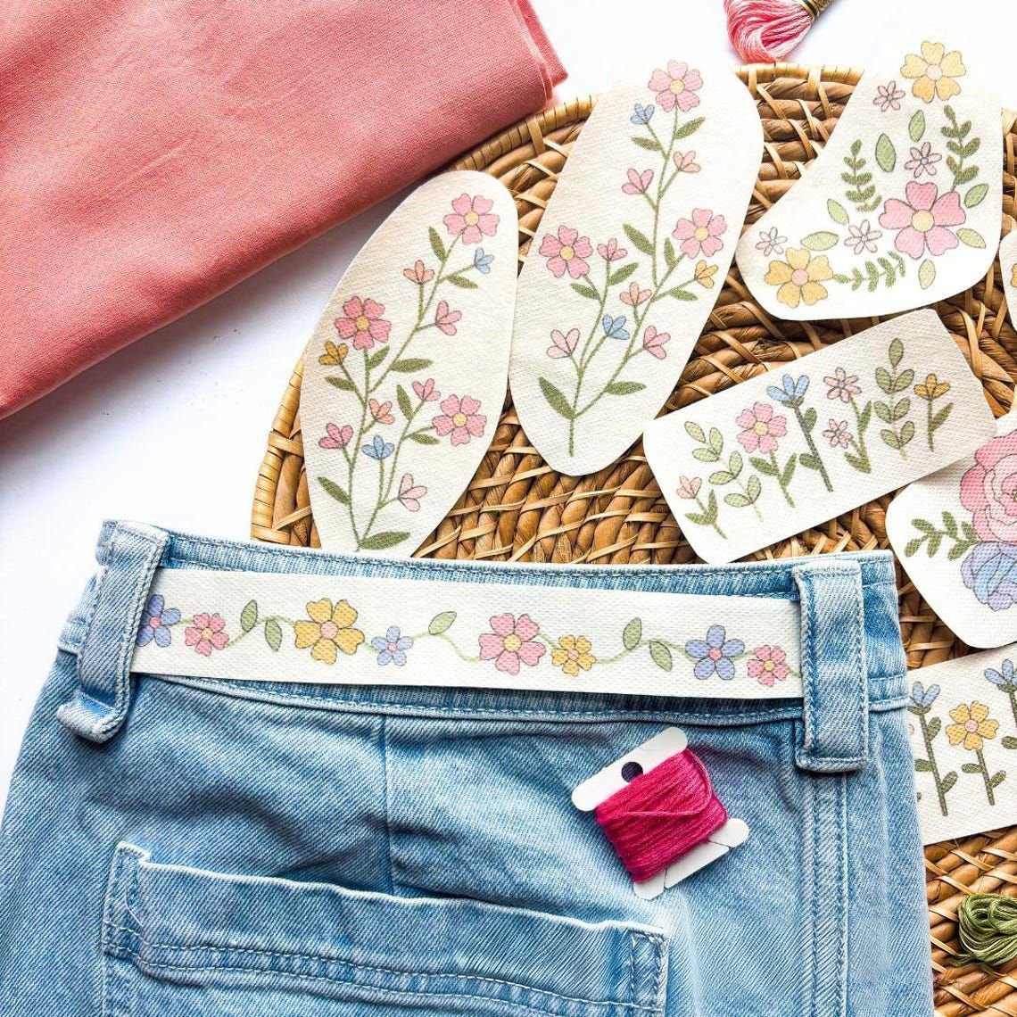 🌸Blommor Blommönster Broderimönster – Stick & Stitch för nybörjare