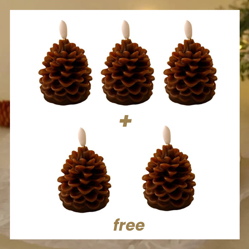 🔥 Flameless Pinecone Candles batteridrivna /🎅2025 Christmas Promos🔥Flameless Pinecone Candles batteridrivna med 6 timmars timer
