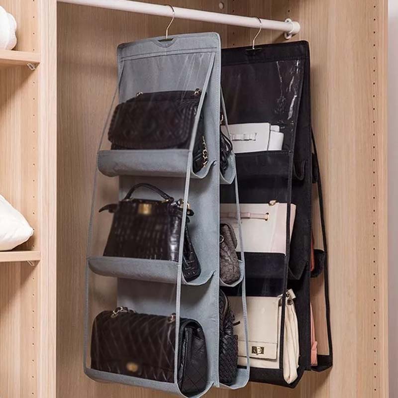 Hängande förvaringspåse – dubbelsidig transparent design, oumbärlig för att organisera din garderob.