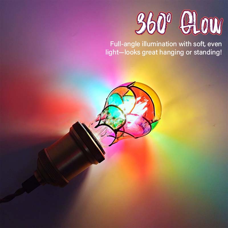 Handmålad DIY färgglad dekorativ glödlampa - festligt varmt LED-ljus 💡🎨