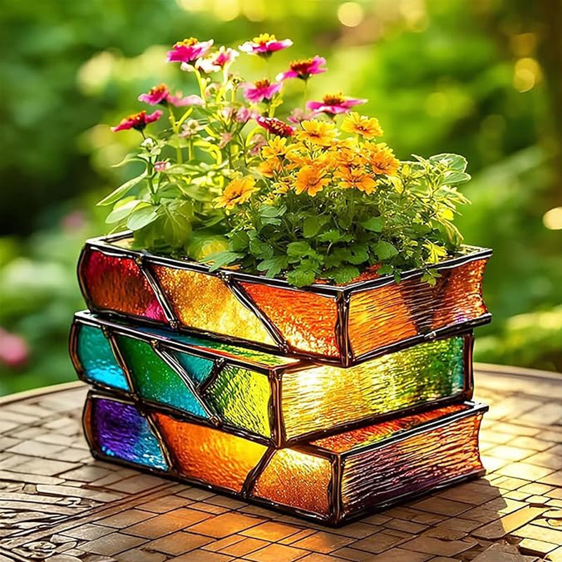 Staplade böcker Resinpyssel Skrivbordsprydnader