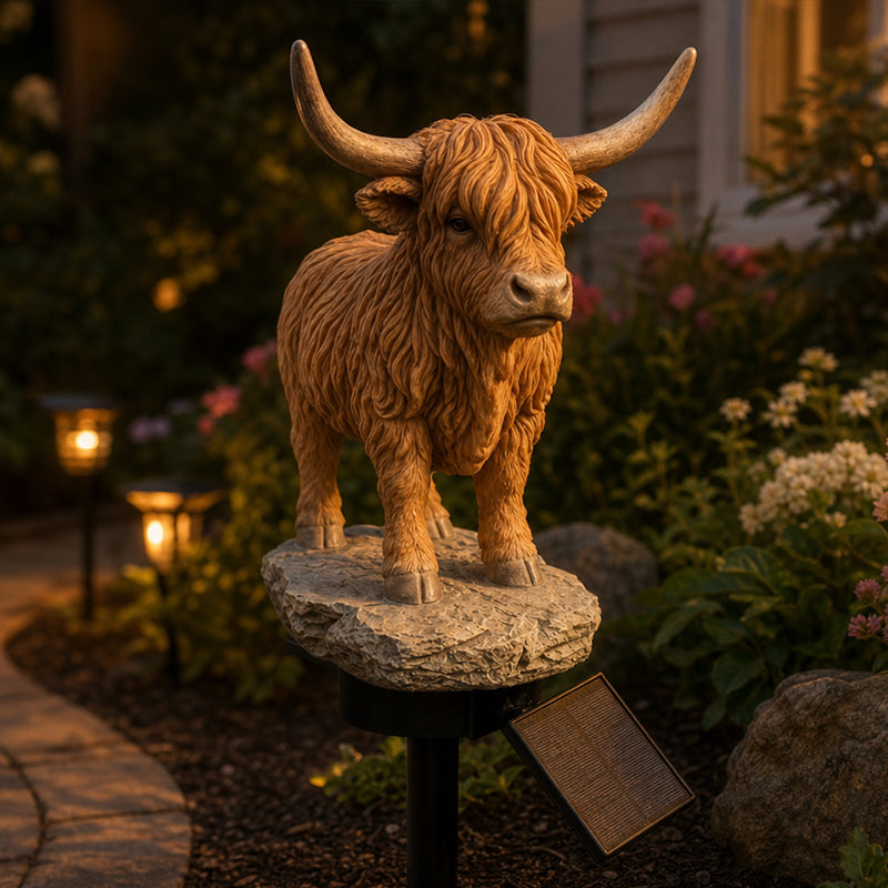 💡🐮 Solar Highland Cow Light