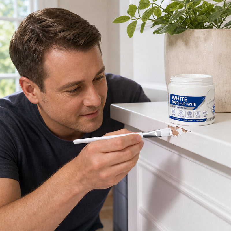 White Furniture Touch-Up Paste with Brush