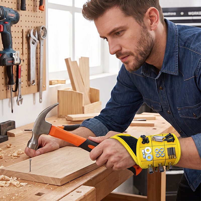 Magnetic Wristband Tool Holder for Screws, Nails & Small Parts