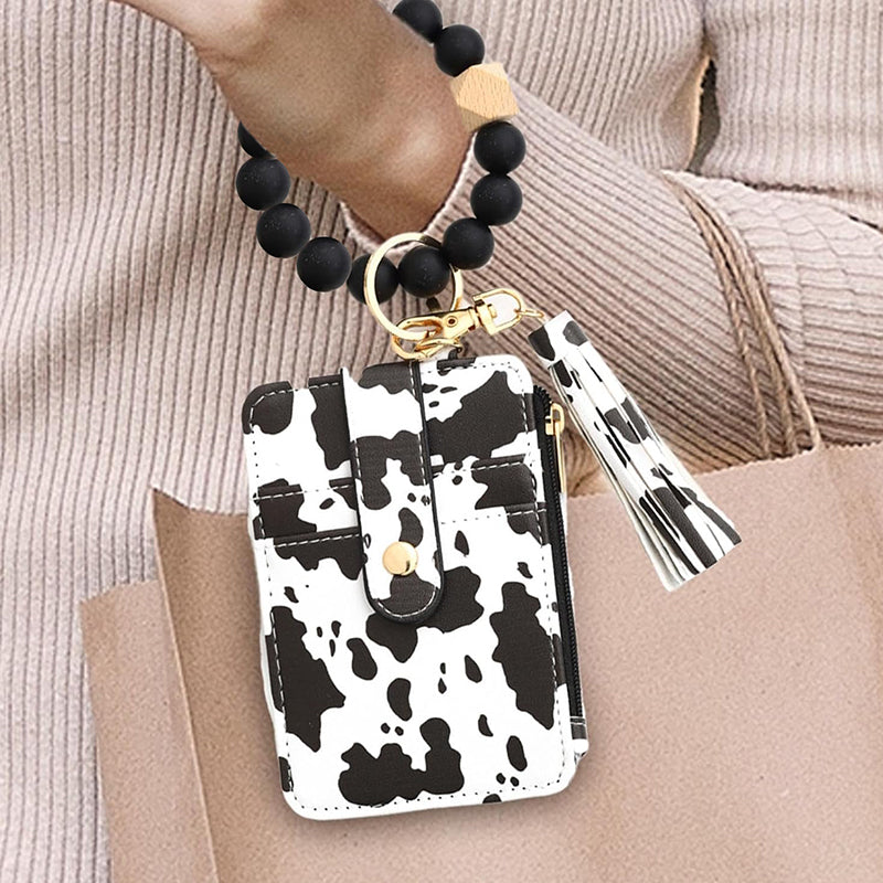 Plånbok i läder med pärlor