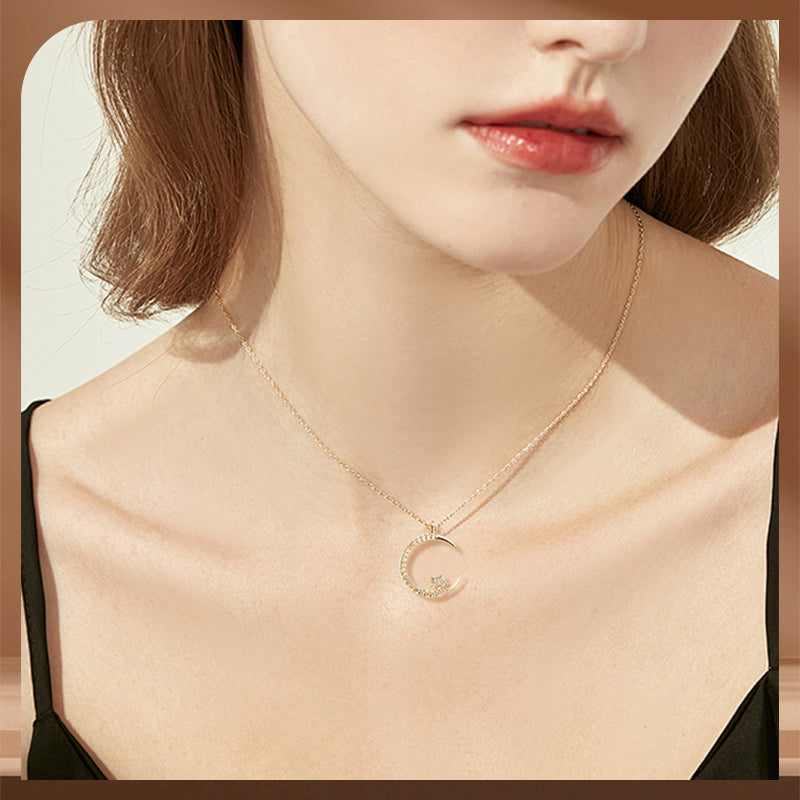 🎁 KÖP 1 FÅ 1 GRATIS! 🌙✨ Bright Night: Moon Star Necklace – Glow-in-the-Dark Elegance with Celestial Charm 💫🌌