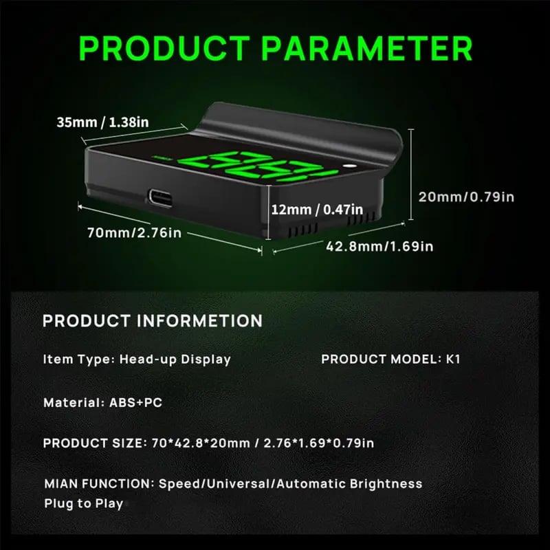 🔥🔥Head Up Display Bil GPS Digital hastighetsmätare