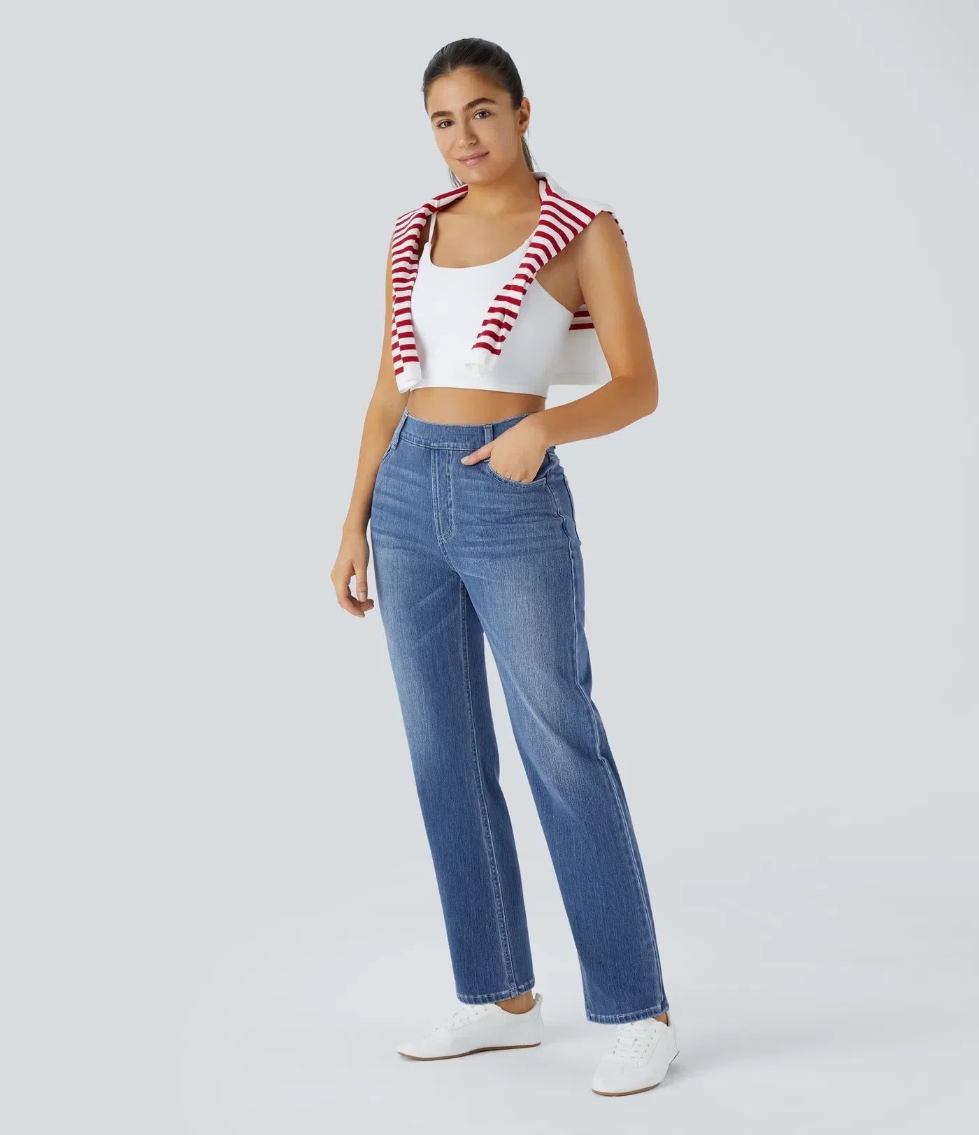 Elastische und bequeme Hose mit hoher Taille