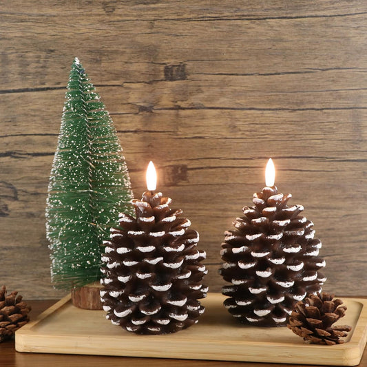 🔥 Flameless Pinecone Candles batteridrivna /🎅2025 Christmas Promos🔥Flameless Pinecone Candles batteridrivna med 6 timmars timer