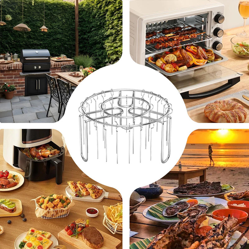 🔥 Spettställ för luftfritös – Vertikal kebabhållare i rostfritt stål för luftfritöser, ugnar och hemlagade grillrätter🍢