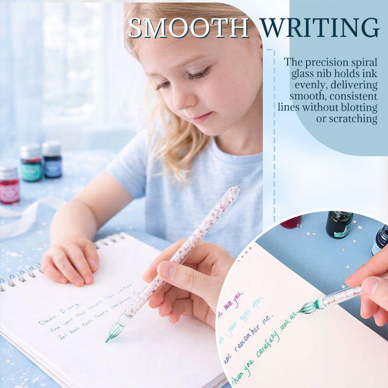 Glaspenna med skimrande bläckset