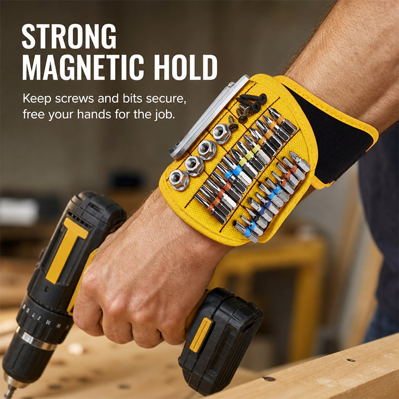 Magnetic Wristband Tool Holder for Screws, Nails & Small Parts