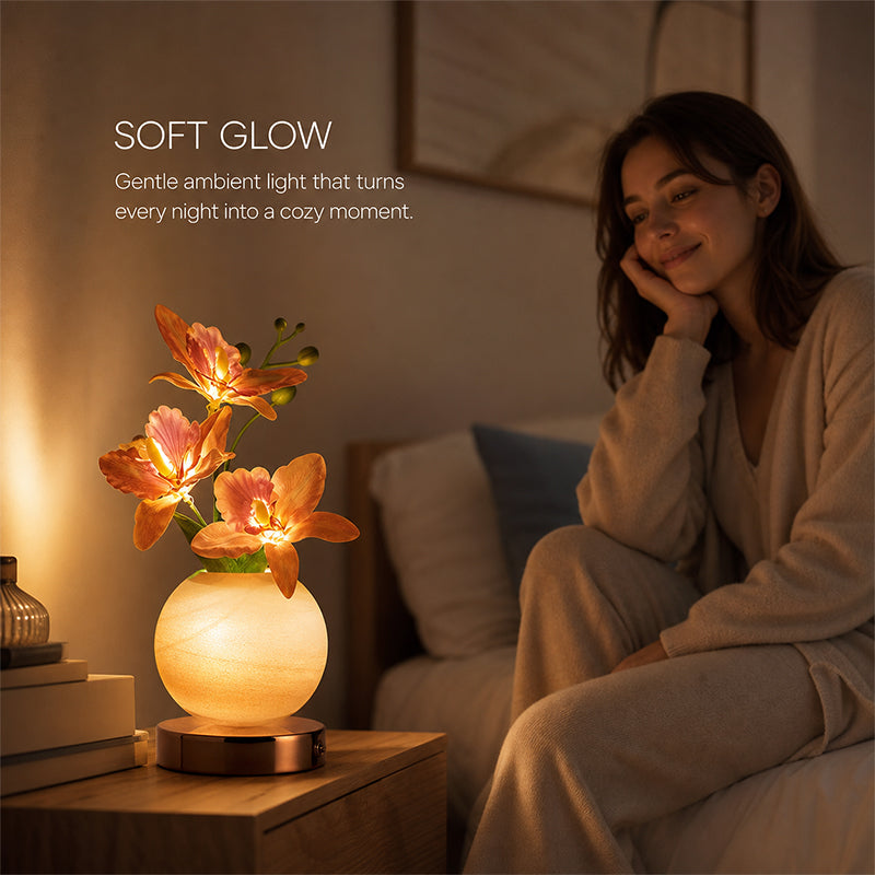 Dreamy Tulip Orchid Night Light Romantic Bedside Lamp