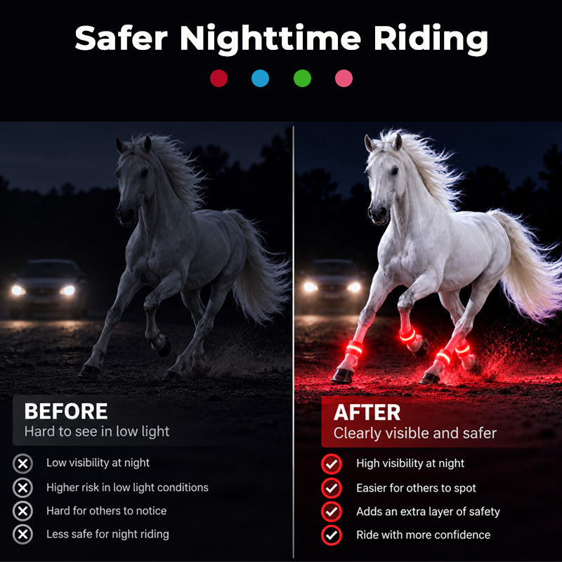 🐎✨ Light-Up Horse Riding Set – Be Seen After Dark on Evening Rides!