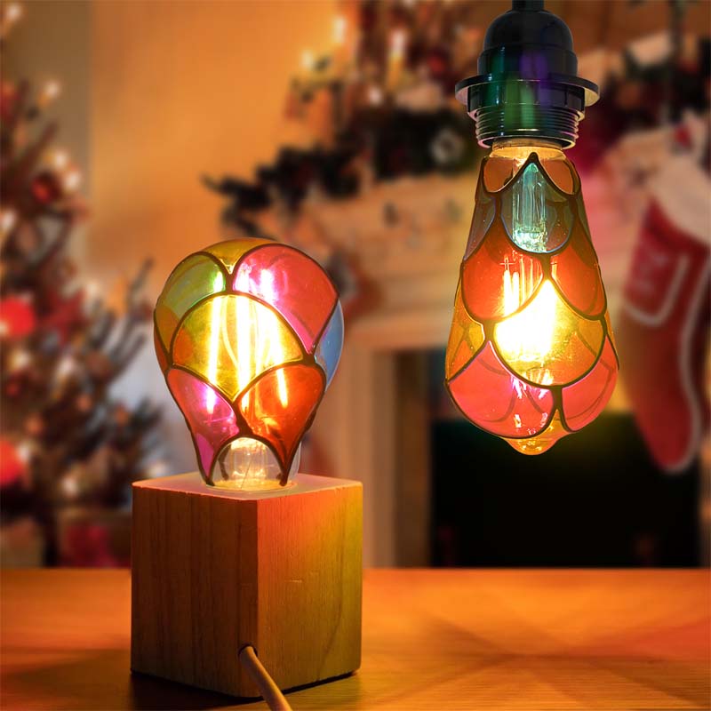 Handmålad DIY färgglad dekorativ glödlampa - festligt varmt LED-ljus 💡🎨