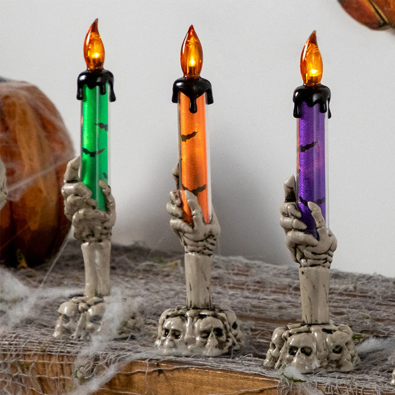LED candle decoration shaped like a ghost hand for Halloween