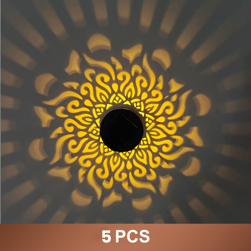 🌞✨ Solcellsdriven mandala-projektorlampa