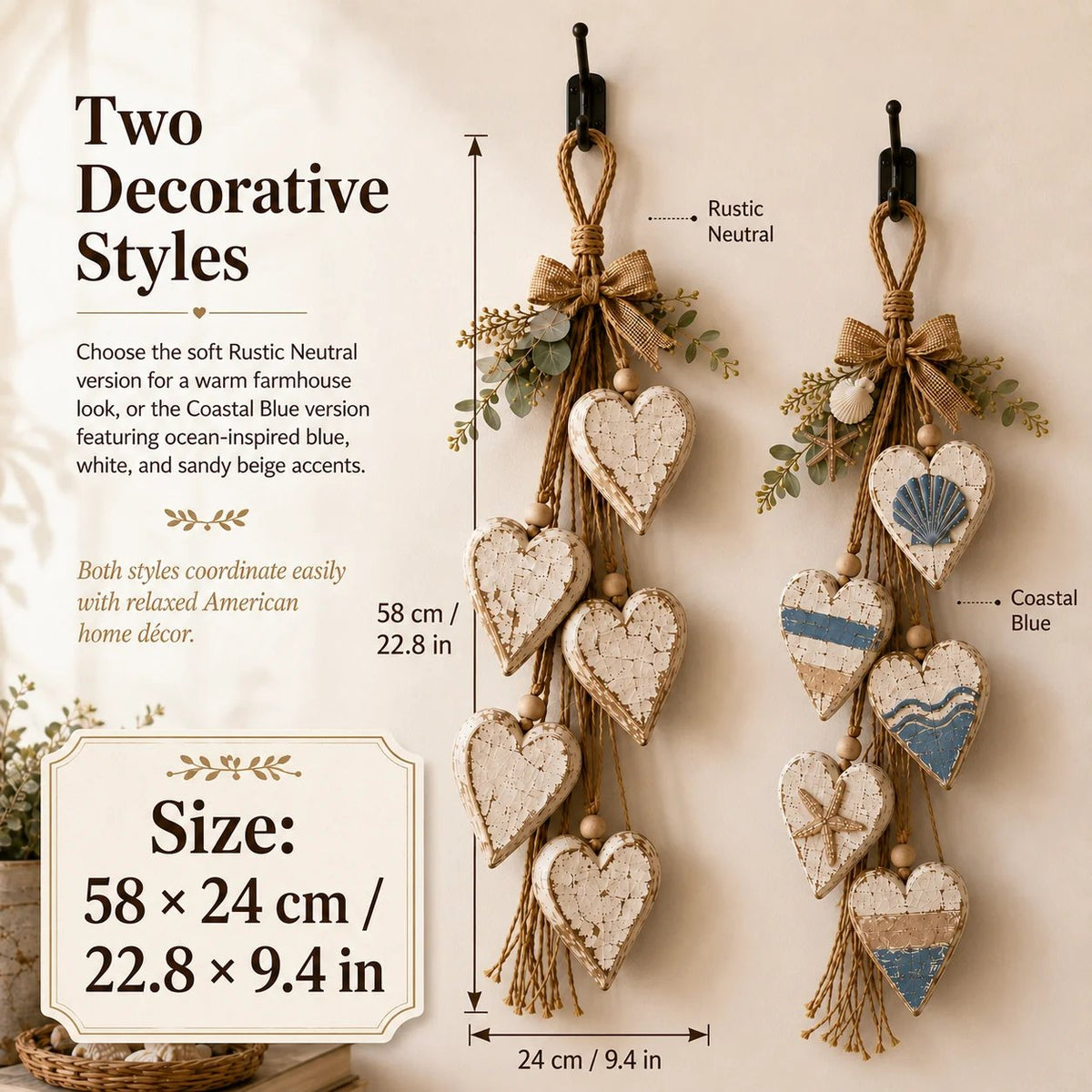 🍂🤎Wall decoration: Heart to hang up
