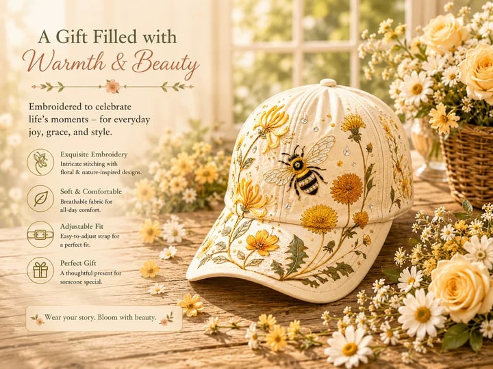 🔥Sista dagen – 50 % rabatt 🌸🌿 Garden Morning Cap