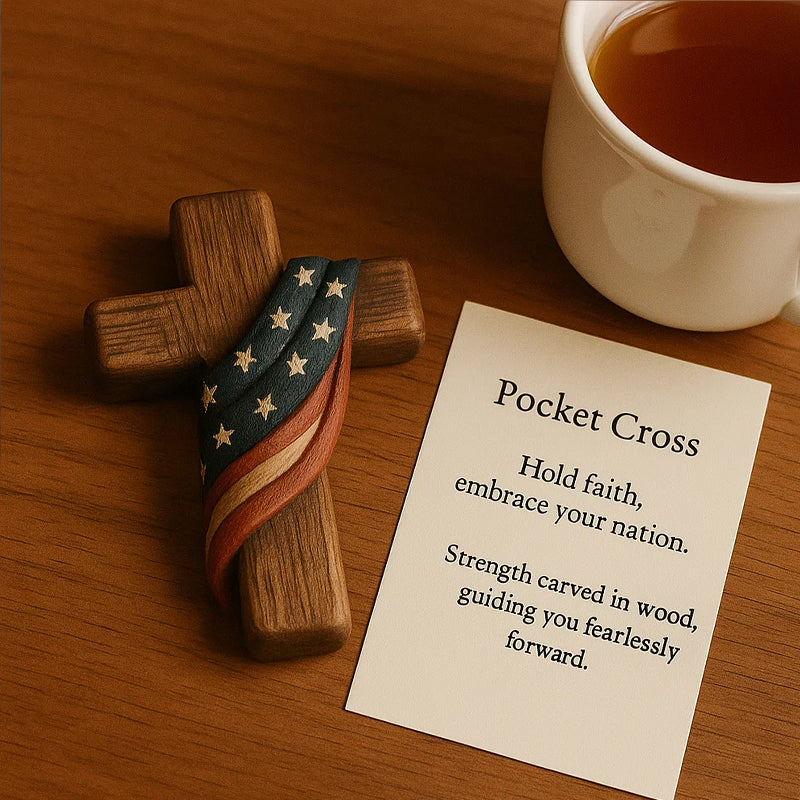 💕✝️Träkors med fickkort💯🪵Handskuren 3D-present till dina nära och kära!