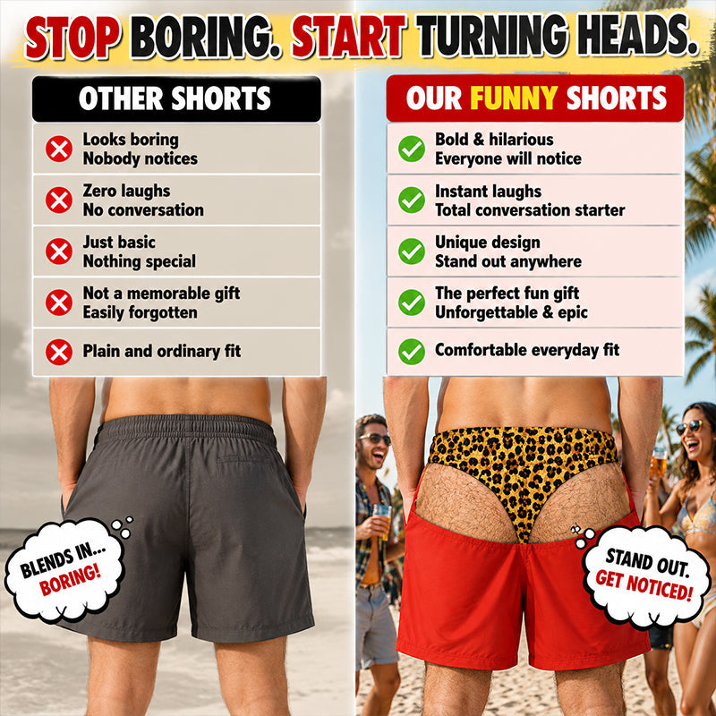 🩳 Strandshorts för män med leopardmönster