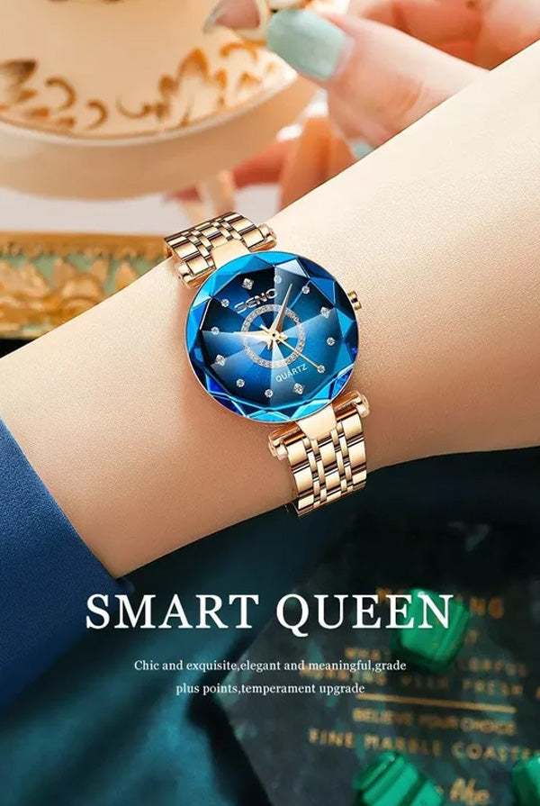 💖Starry rostfritt stål damklocka🎁