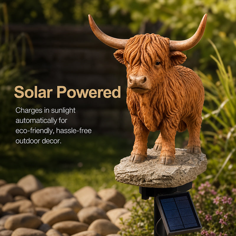 💡🐮 Solar Highland Cow Light