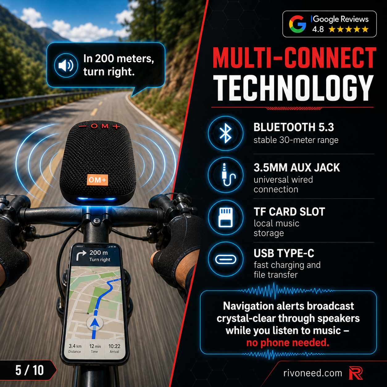 🎵Vattentät Bluetooth-högtalare för cykel med monteringsfäste