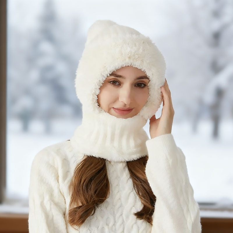 ❄️ 3-i-1 tjock plyschvintermössa🧣